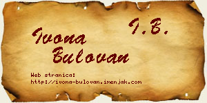 Ivona Bulovan vizit kartica
